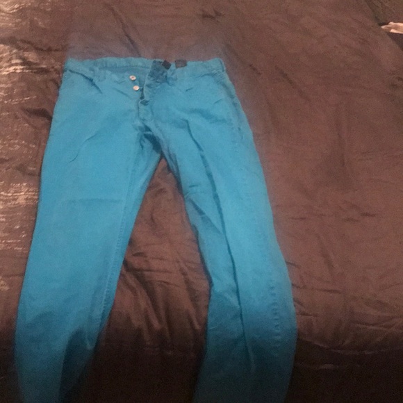Turquoise jeans H&M size 34 good condition - Picture 1 of 4